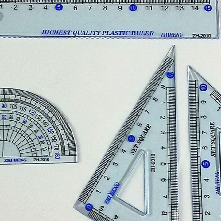 cw-4-pieces-rulers-scale-graduated-triangular-straight-protractor-students-tools-stationery-exam