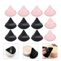 (Stream woman)12Pcs ผู้หญิงผ้าฝ้ายสามเหลี่ยม Power Puffs แผ่นแต่งหน้า Facial Cosmetic Powder Puffs แต่งหน้า Applicators เครื่องสำอางอุปกรณ์เสริม