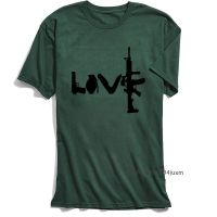 Love Weapons T-shirt Men Style T Shirt ar15 Vintage Tshirt 100 Cotton High Quality Green Tops Tees Male Streetwear