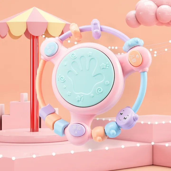 Infant Baby Hand Drum Electric Rattle Music Light Early Education Drum