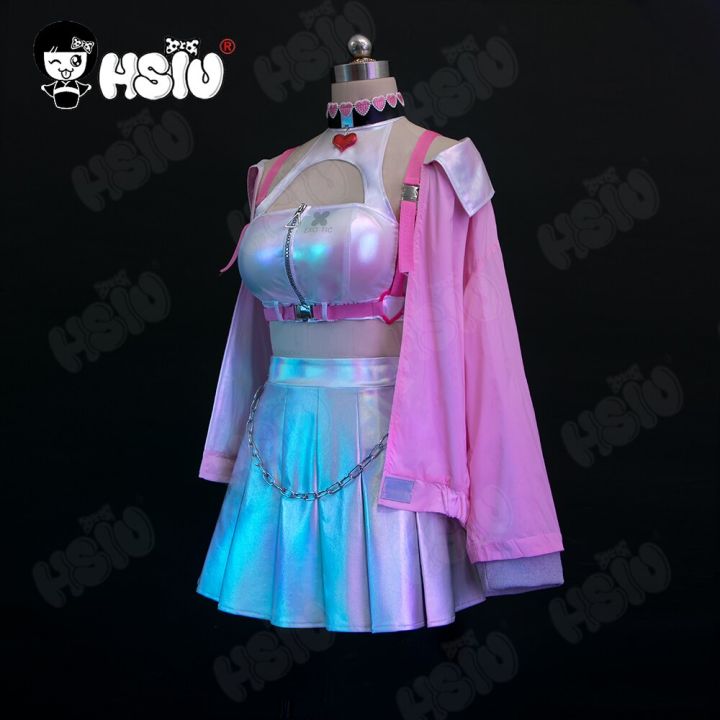 viper-cosplay-costumes-wig-game-godin-van-victory-nikke-cosplay-hsiu-sexy-roze-glitter-short-skirt
