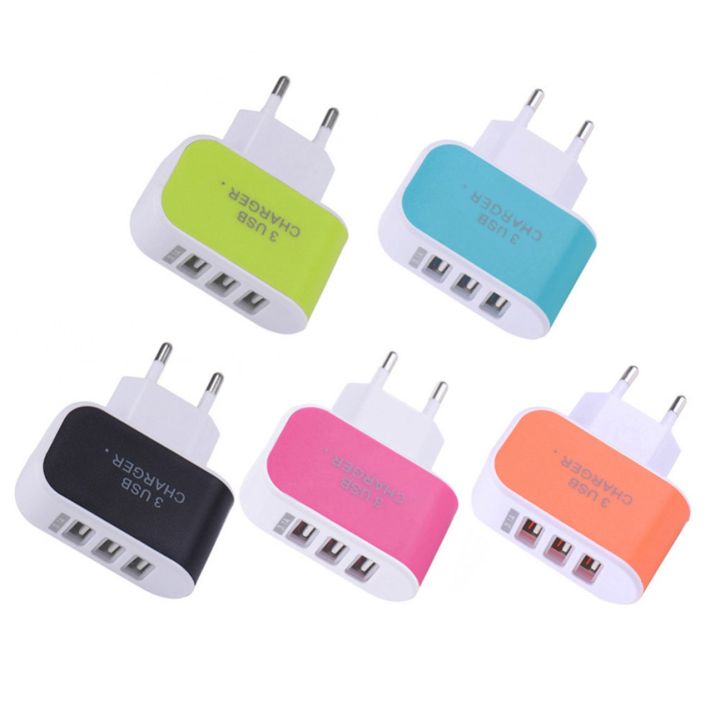 สินค้าขายดี-triple-usb-port-home-travel-charger-adapter-หัวชาร์จอัจฉริยะ