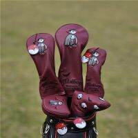 2 Colors Vampire Fisherman Hat Golf Club #1 #3 #5 Wood Covers Driver Fairway Woods Cover PU Leather Headcovers And Putters