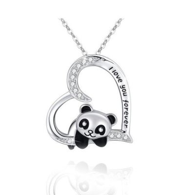 JDY6H Brand New Cute Panda Pendant Necklace for Girls Ladies Cute Animal Charm Necklace Ladies Girls Friendship Jewelry