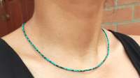 สร้อยคอหินมาลาไคต์ หินธรรมชาติ แฮนเมด สร้อยคอหินเม็ดเล็ก Tiny Malachite beads Necklace