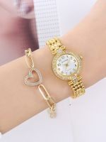 【July】 Foreign trade hot style dial full digital watch female student Korean version simple girlfriend steel belt lady quartz