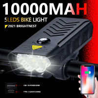 20000LM 5Leds MTB Bicycle lights 10000MAH Usb Rechargeable Bike Light Flashlight Outdoor Cycling Bike Accessaries As