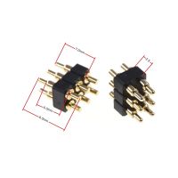 2 Pcs Spring Loaded Pogo Pin Connector 6 Position 2x3 Pitch 2.54 Grid Dual Row 7.0 MM Height Through Holes PCB DIP