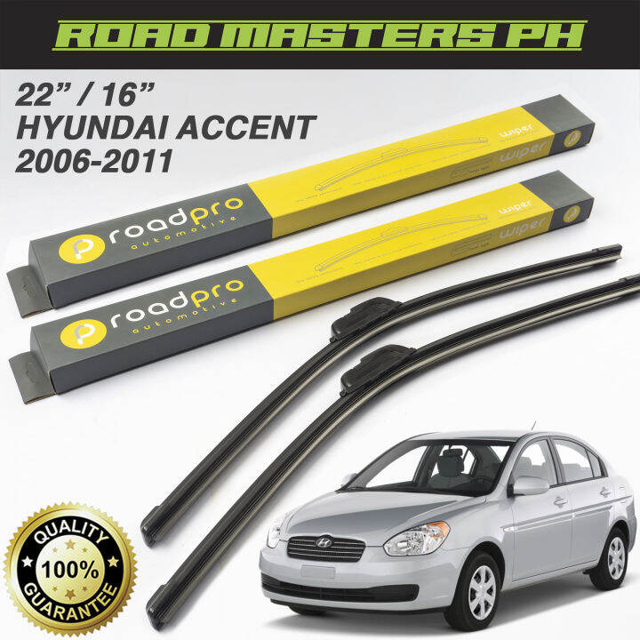 ROADPRO Ultra Flexible Wiper Blade Front Pair for HYUNDAI ACCENT 2006