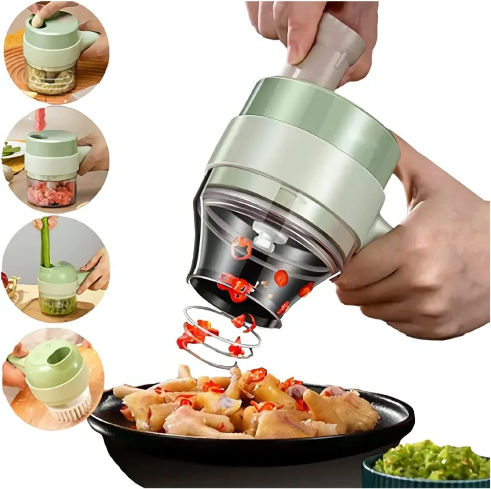 Electric Vegetable Cutter Set Handheld Wireless Mini Garlic Slicer  Multifunctional Food Chopper Portable Rechargeable Vegetables