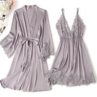 Lace Trim y Wedding Lady Robe Suit Loose Satin Bride Bridesmaid Kimono Bathrobe Gown Mini Sleepwear Rayon Intimate Lingerie