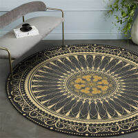 Round Carpet Ethnic Style Flower Mandala Printed Soft Carpets For Living Room Anti-slip Rug Chair Floor Mat For Home Decor