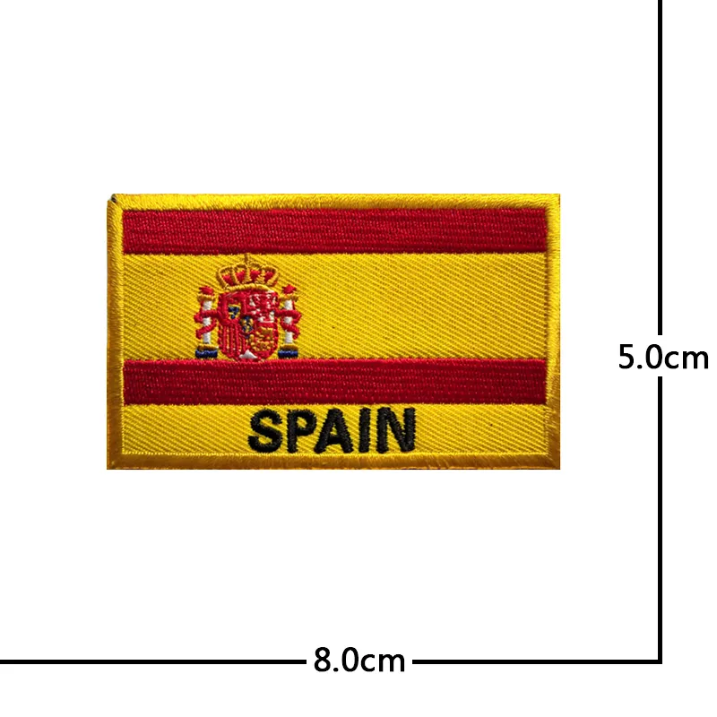Spain Flag Embroidery Patch Military Tactical Patches Skull
