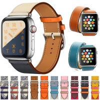 100 asli jam tangan kulit sapi gelang sabuk tali untuk jam tangan Apple Seri 7 6 SE 5 4 42MM 38MM 44MM 40MM tali untuk iWatch 41MM 45MM