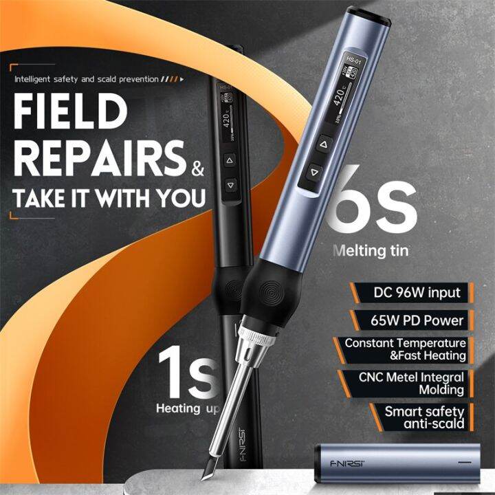 FNIRSI HS01 Smart Electric Soldering Iron PD 65W Adjustable Constant
