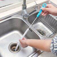 【LZ】 71cm Long Flexible Cleaning Brush Sink Overflow Drain Unblocked Cleaner Kitchen Tools Steel Bathroom Shower Cleaner Hair Removal