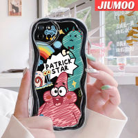 JIUMOO เคสสำหรับ Realme C21Y เคส C25Y ลายการ์ตูนปลาดาวแพททริกลายเนื้อครีมขอบคลื่นเคสมือถือกันกระแทกแบบใสนิ่มเคสโปร่งใสลายกล้องถ่ายรูปฝาครอบป้องกันซิลิกาเจลที่สร้างสรรค์