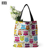 New Owl Print Fashion Female Shoulder Bag Canvas Leisure Travel Shopping Bag Beach Bag Umbrella Book Mobile Phone Outdoor Totes