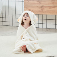 Baby Bath Towel Hooded Cape Coral Velvet Swaddling Blanket Soft Absorbent and Thickened Girls Boys Cartoon Bathrobe Cloak KF246