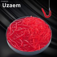 ♠۩☏ 20/50Pcs Lifelike Earthworm Soft Lure Bait Red Worm ice winter Fishing Silicone Artificial Bait Fishy Shrimp Additive Bass Carp