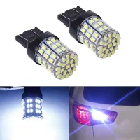 2Pcs 12V T20 7440 7443 64 SMD สีขาว6000K รถเบรคถอยหลังไฟ LED ท้ายหลอดไฟ