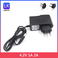 4.2โวลต์2A 5.5*2.1มิลลิเมตรแหล่งจ่ายไฟ AC อะแดปเตอร์ชาร์จสำหรับ1ชุด4.2V1A 2A 18650 Li-ion Li-Po แบตเตอรี่