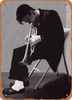 Jazzy Vibes Chet Baker โปสเตอร์โลหะป้ายดีบุก8 "X 12" เครื่องตกแต่งฝาผนังย้อนยุควินเทจ