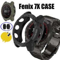 For Garmin Fenix 7X Case TPU Bumper Protective Shell Cover Screen Protector Film Charging Port Dustproof Plug Cables