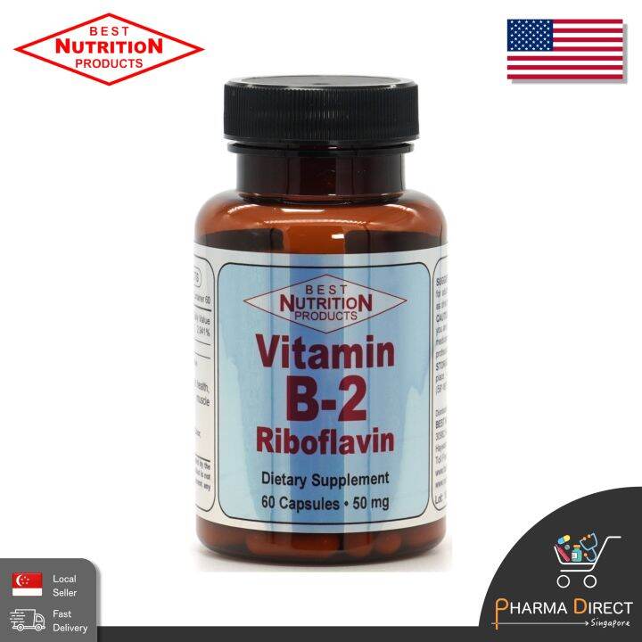 Best Vitamin B2 Riboflavin 60 Caps/50 mg Best Nutrition Made in USA