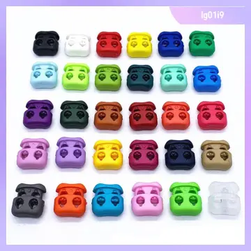 20pcs 4mm Multi-colors Hole Plastic Stopper Cord Lock Bean Toggle Clip  Apparel Shoelace Sportswear Accessories