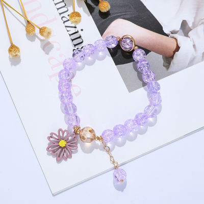 Cute Small Daisy celet Color Flower Glass Crystal celet for Women Girls Jewelry Accessories