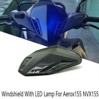 THLS3Z Motorcycle Windshield with LED Lamp Windscreen Air Wind Deflector for Yamaha Aerox155 NVX155