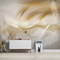 [hot]Custom Photo Wallpaper Feather 3D Golden Lines Mural Living Room TV Sofa Bedroom Abstract Art Wall Painting Papel De Parede 3 D