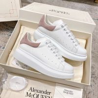 Alexander McQueen Unisex Classic Sports Shoe Upgrade Bean Paste Color Suede Durable Soft Cowhide Fashion Womens Shoe