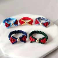 Original hand-woven fugitive princess bracelet ring semi-finished wearable beads transfer beads Little Red Book bowknot braided rope