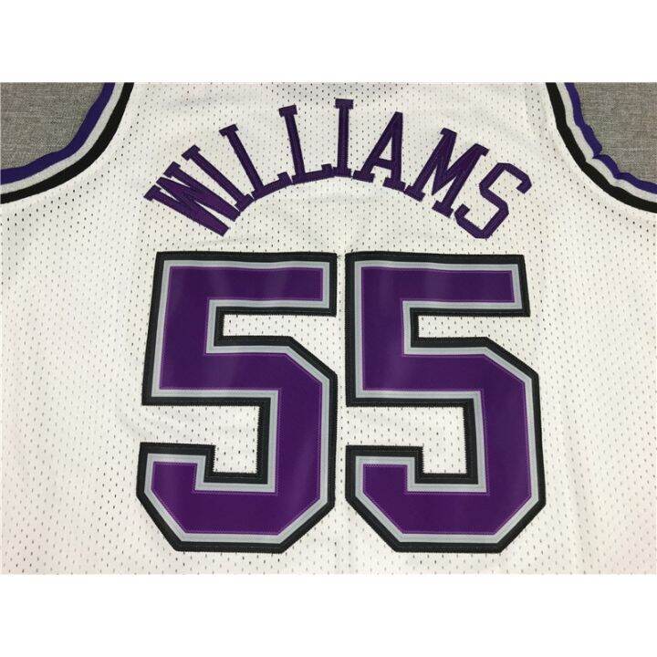 เสื้อเจอร์ซีย์คอกลมnba-lelaki-bola-แซคราเมนโตราชา-ราชา-55-jason-williams-m-amp-nวินเทจ