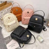 Small Backpack Women Shoulder Bags Diamond Grids Black PU Leather Bag 2022 Summer Mochilas Feminina Belt Bag Mochilas Para Mujer