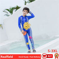 RFน่ารักเด็กหนึ่งชิ้นชุดว่ายน้ำมีฮู้ดเด็กการ์ตูนแขนยาวWetsuits Uv-50 + ชุดว่ายน้ำแบบป้องกันชุดว่ายน้ำเซิร์ฟชุดว่ายน้ำสำหรับชายและหญิง