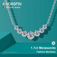 K.nobspin Moissanite สร้อยคอสำหรับงานแต่งงานของผู้หญิงมีใบรับรอง925สเตอร์ลิงชุบสร้อยคอสีขาว18K