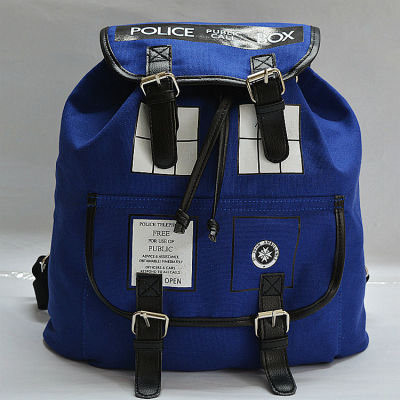 Doctor Dr Who Cosplay Daypack Police Box Shoulder Backpack Uni Double Straps Rucksack Knapsack Gift