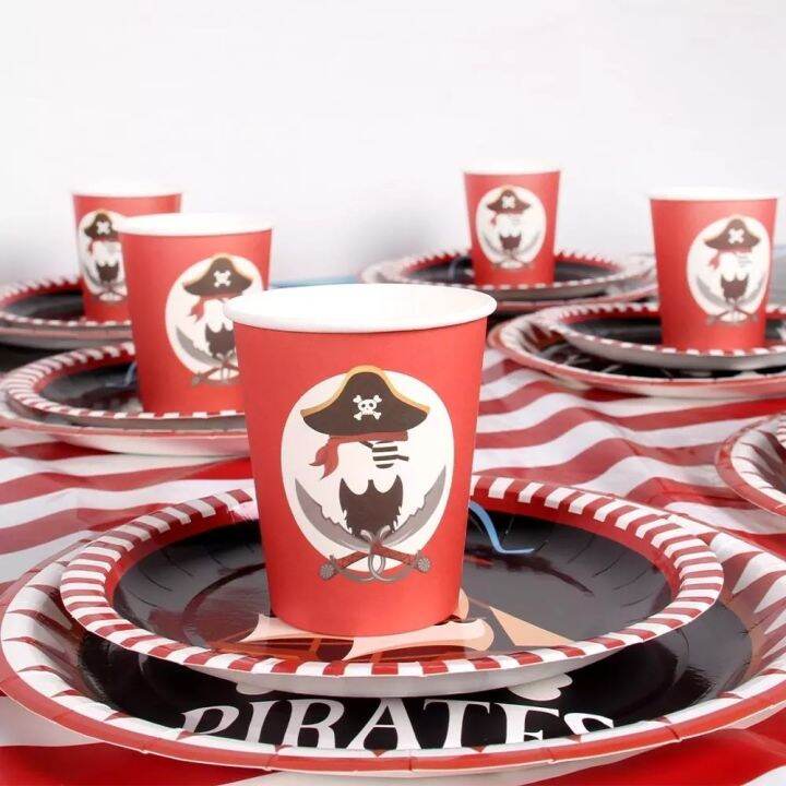 pirate-theme-party-disposable-tableware-birthday-party-decorations-kids-party-supplies-napkins-paper-plates-birthday-decoration