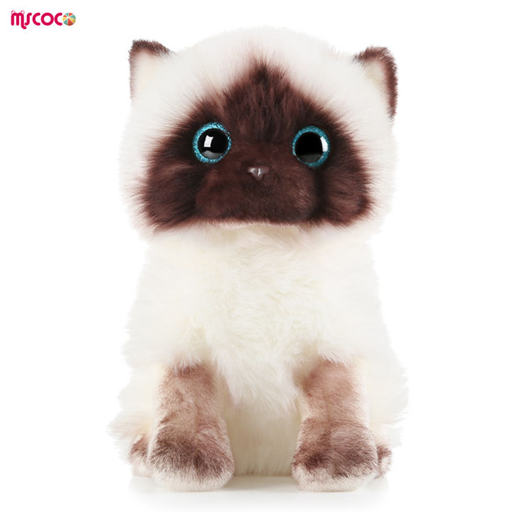 ตุ๊กตาแมวยัดนุ่นจำลอง3d-mscoco-ตุ๊กตารูปทรงสัตว์แมวสมจริงเหมาะสำหรับเด็กเด็กเด็กทารก