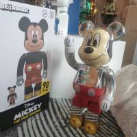 Bearbrick 400% ไฟฟ้า Fujiwara สายฟ้าร่วมชื่อเมาส์อาคารบล็อกหมีความรุนแรงหมีตกแต่งน้ำเล่นสุทธิสีแดง