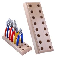 （QIQI tool） ขาตั้งเดสก์ท็อป PliersBase พร้อมรูแปดแถวเครื่องมือซ่อมนาฬิกา DIYWooden Base Tool