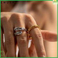 EWUSA 18K ค่ะ กำไลข้อมือสร้อยข้อมือ พื้นผิวเมทัลลิก สไตล์หนาๆ แหวนเปิด กันน้ำกันน้ำได้ ปาร์ตี้งานปาร์ตี้ เครื่องประดับอัญมณีอัญมณี สำหรับผู้หญิง