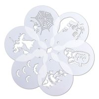 6pc Halloween Spray Flower Painting Template Diy Coloring Accessories Sjablonen For Scrapbooking Office School Supplies Reusable Rulers  Stencils