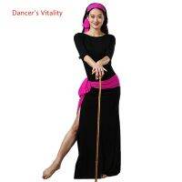 hot【DT】 Belly Robe Modal Half Sleeves Performance Clothing Female Adult Skirt Competition Practice