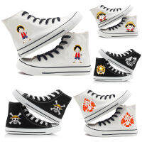 GA One Piece New Casual High-Top Canvas Shoes Mens Shoes Student Cloth Shoes Anime Peripheral