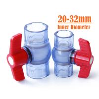 PVC Ball Valve Transparent Aquarium Fittings Thicken Wall Clear Valve Inner Diameter 20mm to 32mm