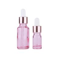 【YF】ﺴ  5ml-100ml Rose-Gold Cap Pink Glass Dropper Bottles Pipette Massage Facial Serum Gel Refillable